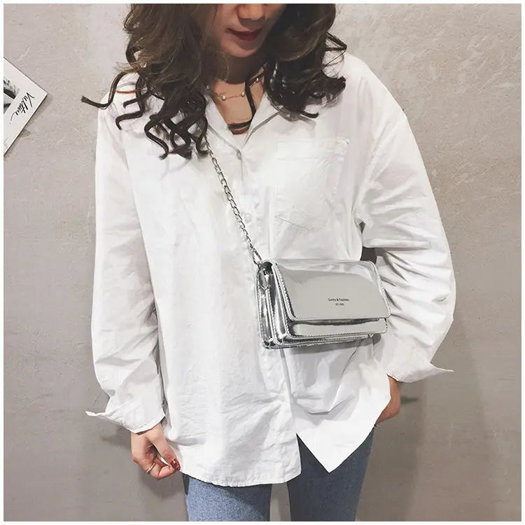 Borse da donna con patta Laser borsa a tracolla a catena a specchio borsa piccola da donna borsa a tracolla da donna borsa a tracolla