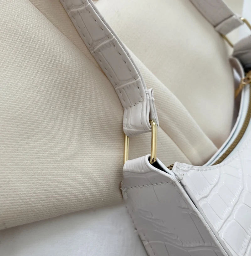 Borse in pelle PU moda per donna Borsa da ascella modello alligatore Borsa da donna piccola borsa a tracolla sotto le ascelle