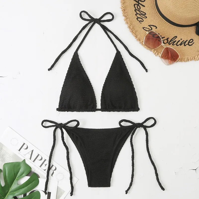 JSN9202108 Sexy Crystal Diamond Bikini Detachable Breast Pad Swimsuit Splice Breast Strap Split Swimsuit