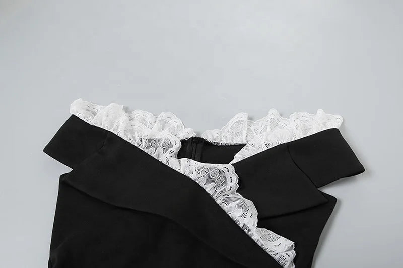 OUDINA Été Nouveau Contrasté Couture Dentelle Femme Haut Bodysuit Combinaison Combinaisons Bodysuits