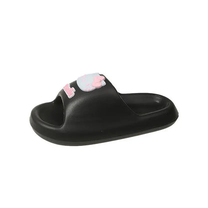 2025 Summer Fashion Sandals KT Cat Cartoon Design One-Word Non-Slip TPR for Slippers Height Increasing Autumn Fashion Trend