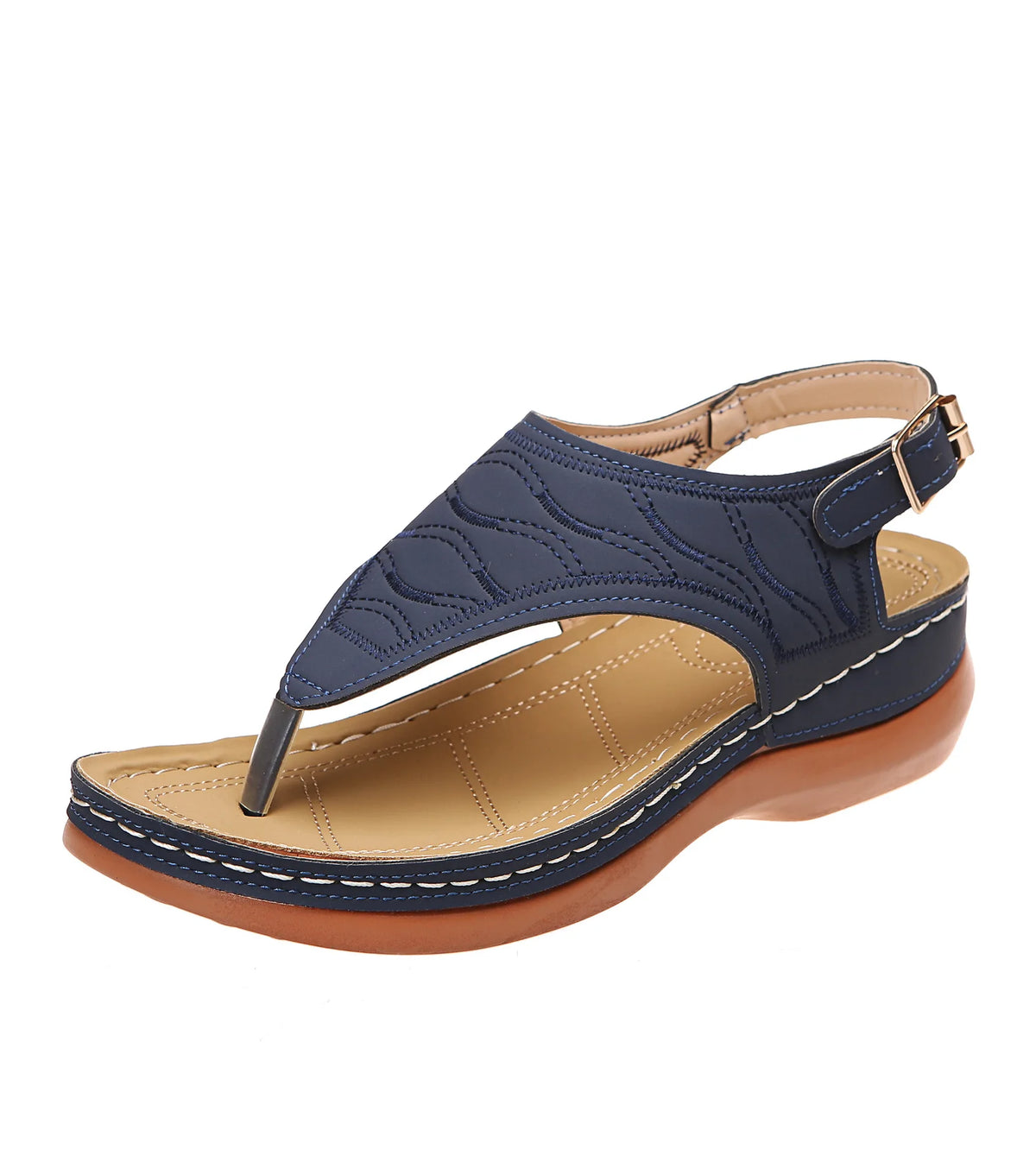 Women's Plus Size Summer Flat Sandals Roman Buckle Design Height Increasing Outdoor Stock Wholesale