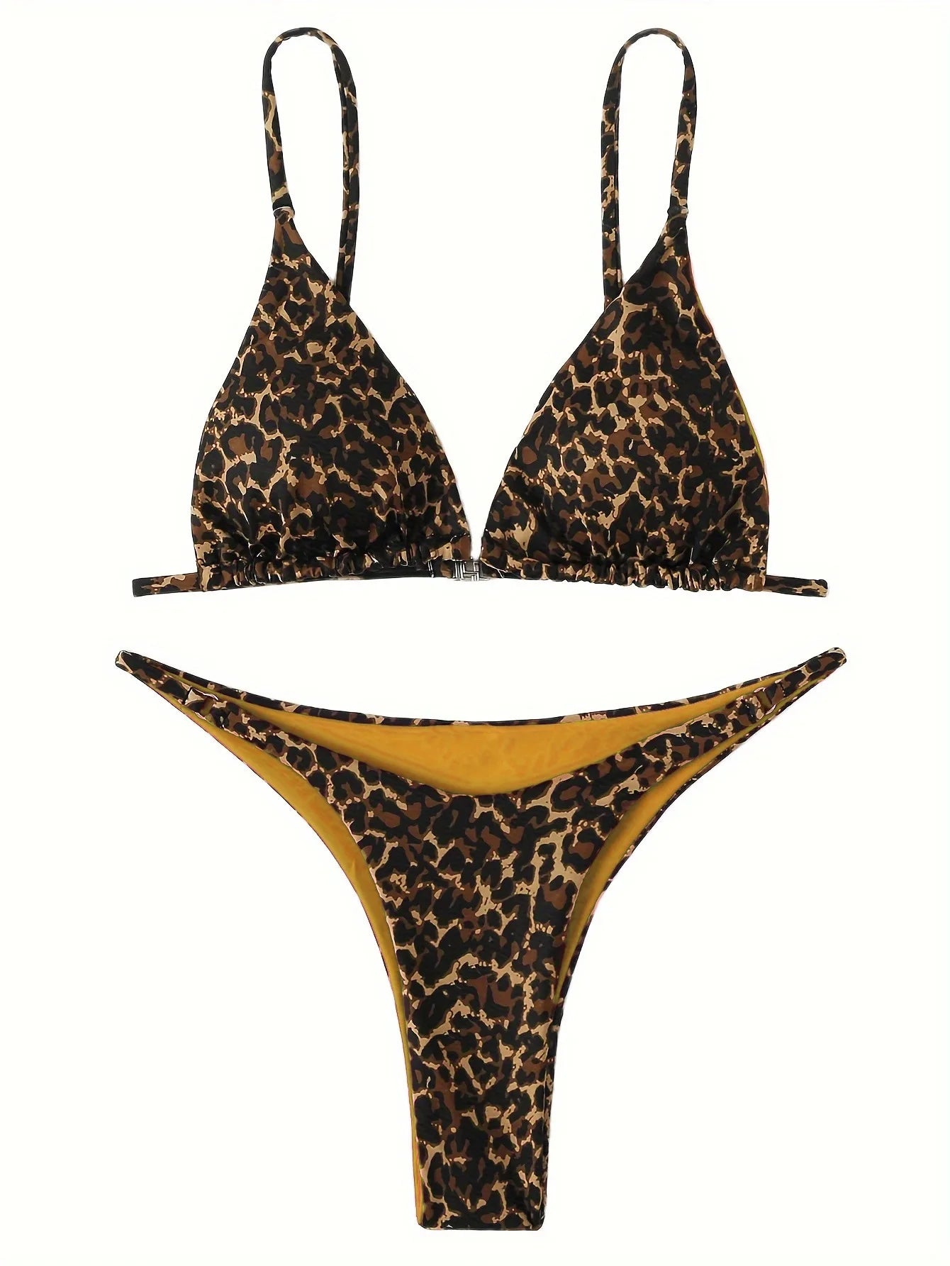 2025 Micro Leopard Bikini Damen High Cut Bandage Push up Badeanzug Sexy Badebekleidung Gepolsterter Tanga Bademode Sommer Strandurlaub