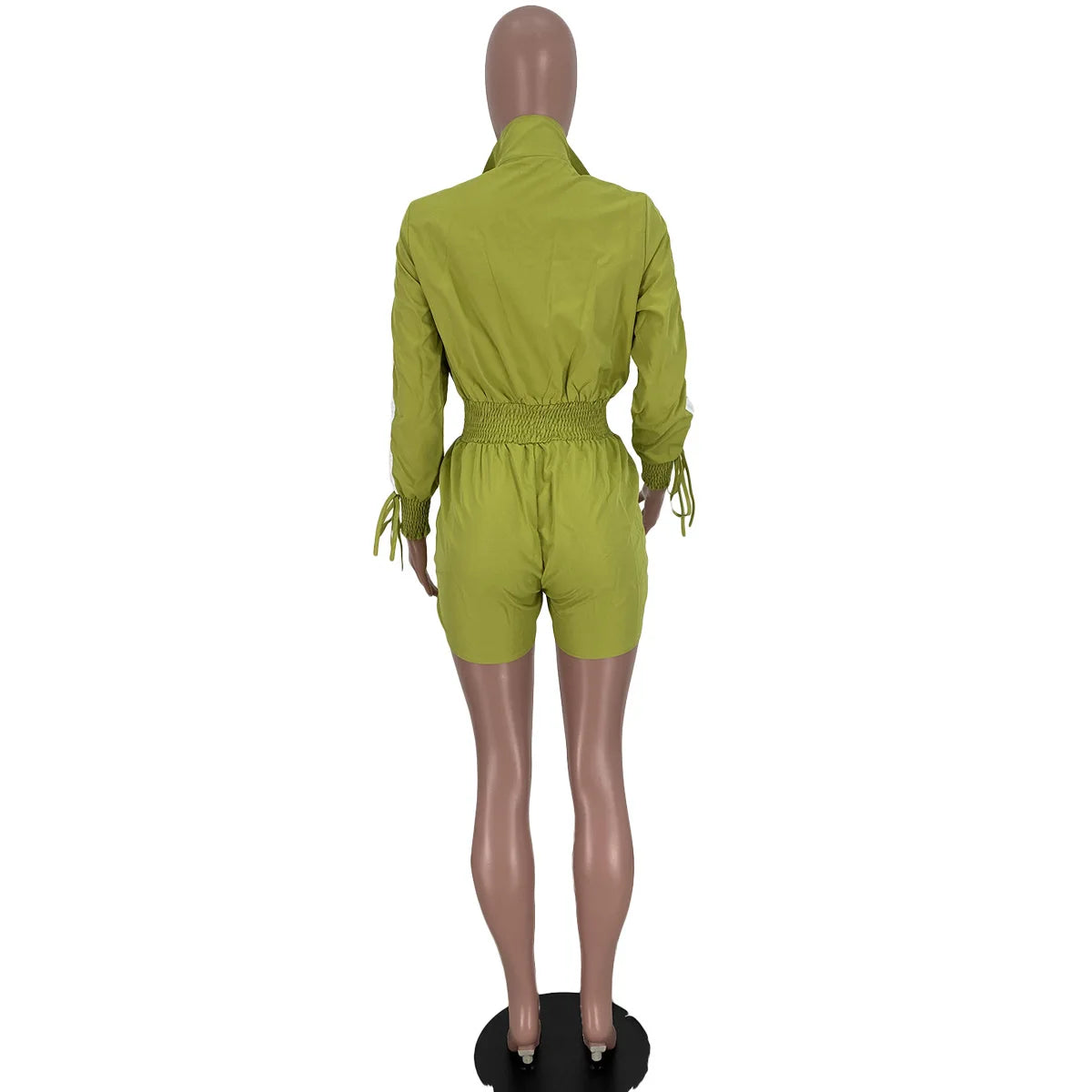 N8316G Vêtements Femme Printemps Été Vente en Gros Fournisseur Combinaison Courte Nouveau Patchwork Cordon de Serrage Manches Longues Combinaison Cargo