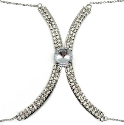 Sexy BodyChain Necklace Elegant Summer Crystal Rhinestone Crossover Waist Belly Chain Bikini Accessories 0762