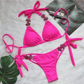 YWBZ-BZ2020037 Girls Bathing Suits Sexy Tie With Crystal Diamond Bikini Accessories Swimsuit Brazilian Swimwear
