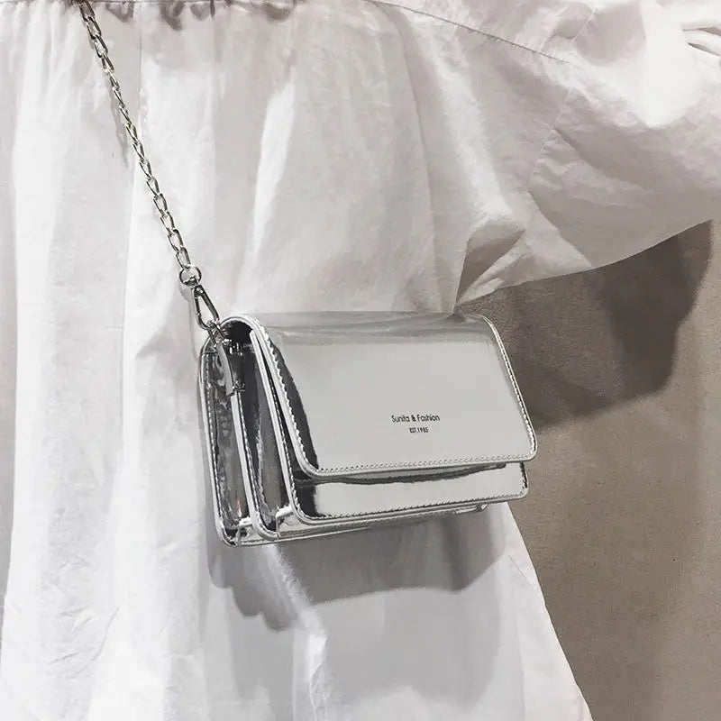 Borse da donna con patta Laser borsa a tracolla a catena a specchio borsa piccola da donna borsa a tracolla da donna borsa a tracolla