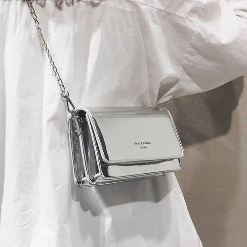 Borse da donna con patta Laser borsa a tracolla a catena a specchio borsa piccola da donna borsa a tracolla da donna borsa a tracolla