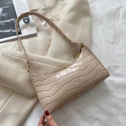 Borse in pelle PU moda per donna Borsa da ascella modello alligatore Borsa da donna piccola borsa a tracolla sotto le ascelle