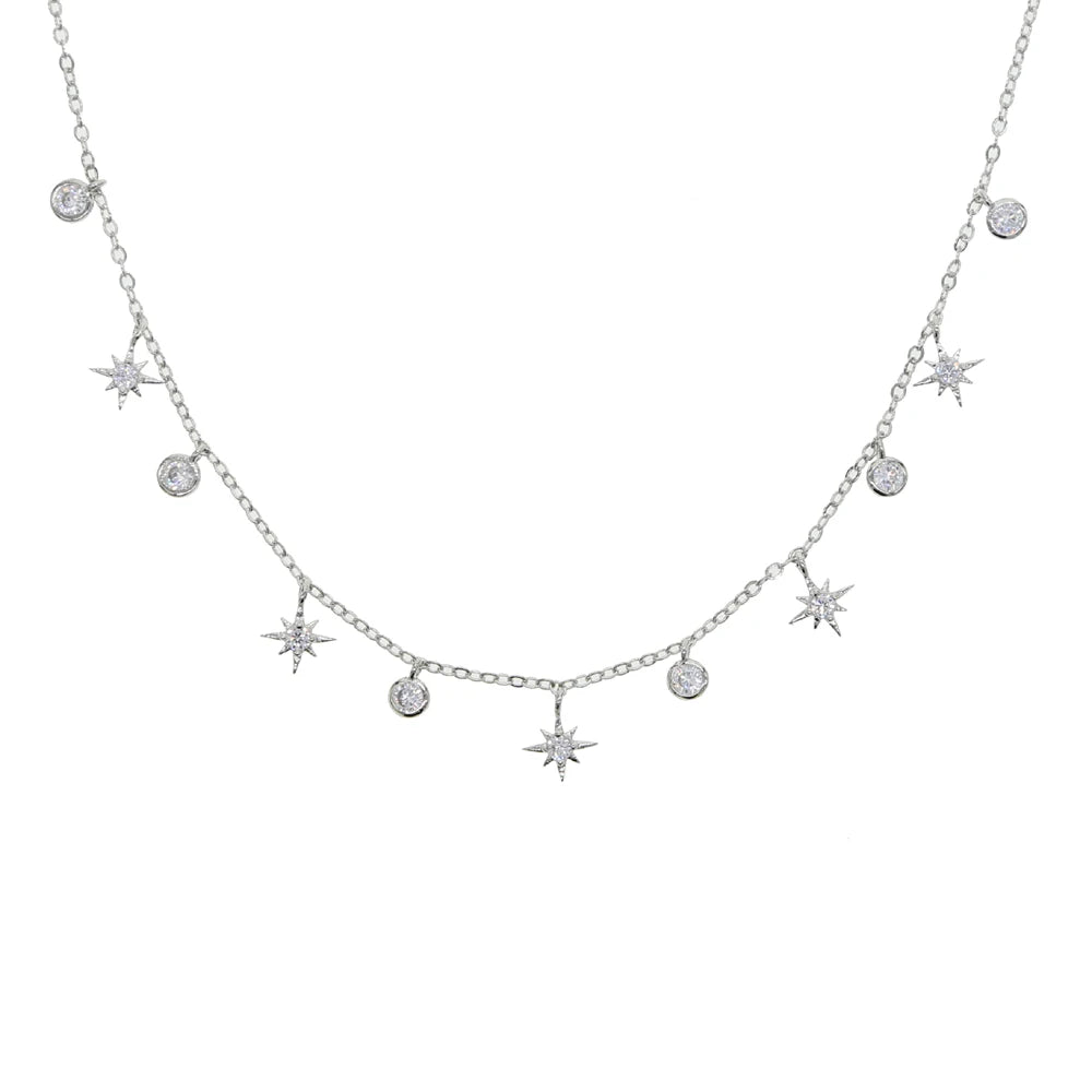 promozione cz stella fascino collana girocollo oro argento colore 2020 nuovi gioielli da donna alla moda all'ingrosso caldi