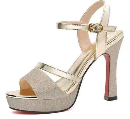 Sandales à talons hauts pour femmes avec plate-forme imperméable Escarpins Dropshipping Sandales à talons pour femmes Chaussures pour dames