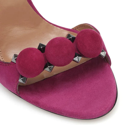 Sandales à talons hauts originales pour femmes en PU, grande taille, rehaussantes, avec rivets, design ouvert, sexy, pantoufles montantes pour l'été