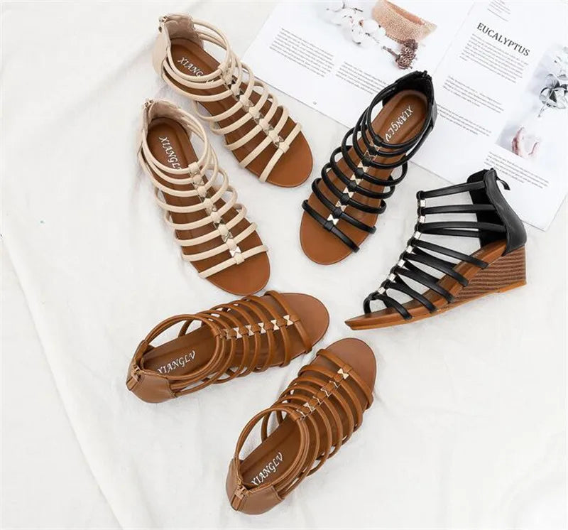 YAERNI estate nuove scarpe da donna moda Casual pantofole da spiaggia all'aperto confortevole punta piatta sandali da donna taglie forti