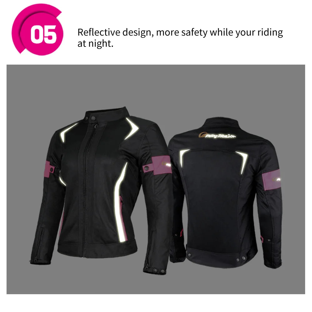 Giacca invernale da moto da donna abbigliamento da equitazione impermeabile caldo tuta di sicurezza per il corpo da corsa equipaggiamento protettivo e fodera incorporati JK-64