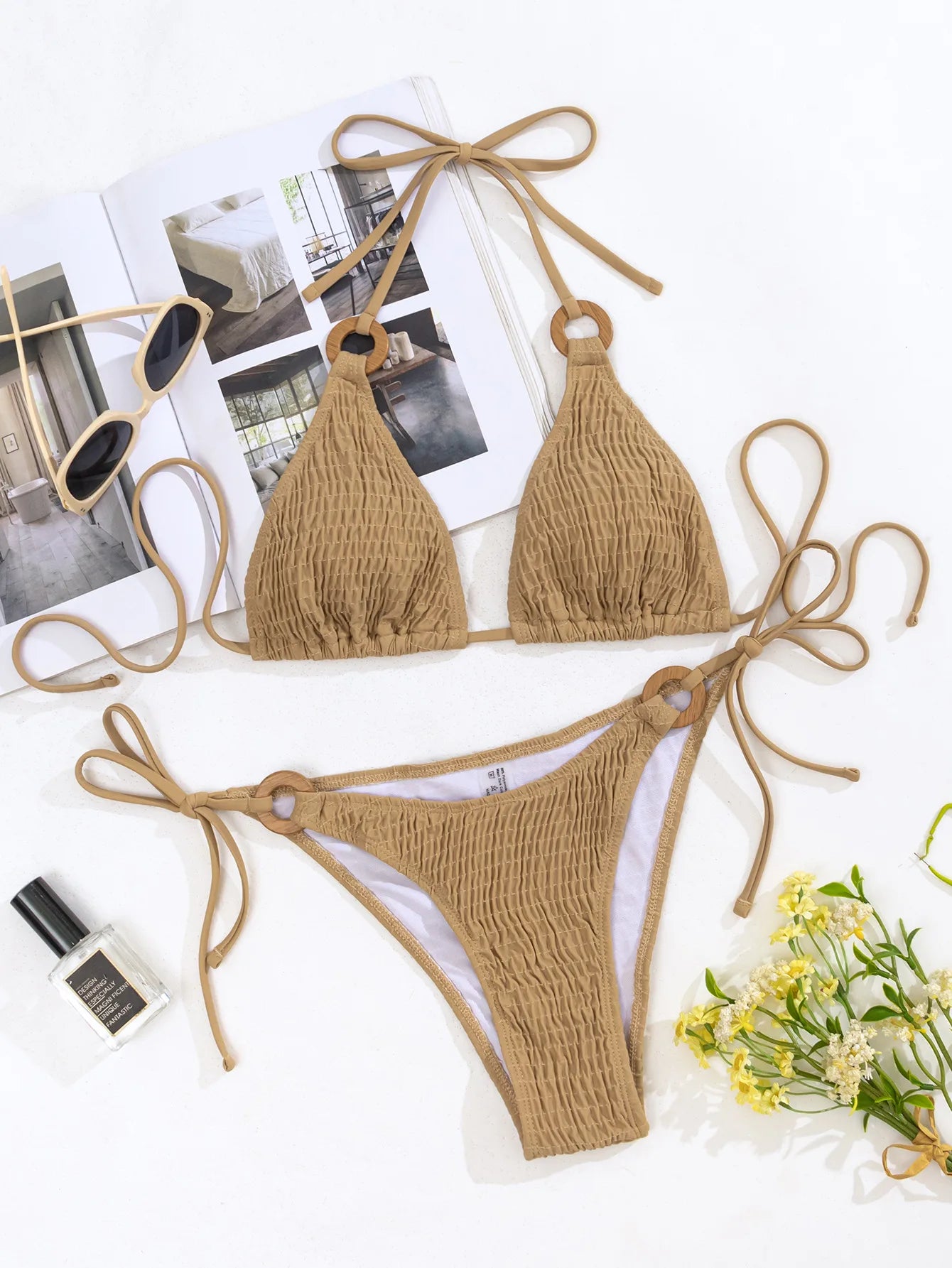 JT-BQ048 Neuer Stil Heißer Verkauf Bikini Damen Sexy Split Bikini-Anzug Damen Einfarbiger Badeanzug