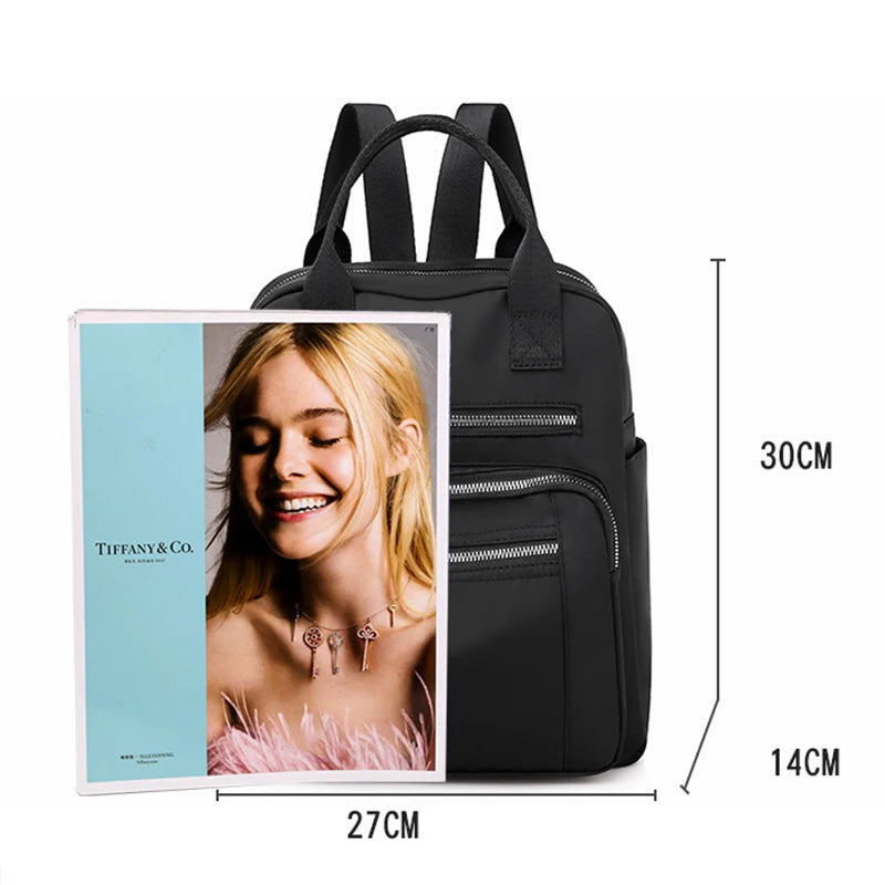 Zaino da donna da viaggio Borse a tracolla Oxford impermeabili casual Borsa da donna di grande capacità Zaino Borsa da scuola nera