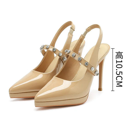 Chaussures à talons hauts pour femmes, escarpins à bout pointu, sandales élégantes à talon moyen pour dames