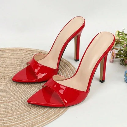 Tongs d'été coréennes à bout ouvert pour femmes, nouvelles sandales à talons hauts tendance, talons fins pour pantoufles d'extérieur