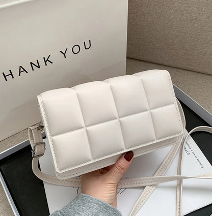 Nuove borse a tracolla moda tinta unita borsa a tracolla da viaggio femminile plaid piccole borse a tracolla in pelle PU per donna