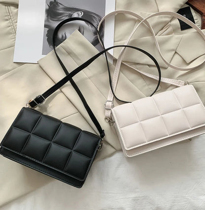 Nuove borse a tracolla moda tinta unita borsa a tracolla da viaggio femminile plaid piccole borse a tracolla in pelle PU per donna