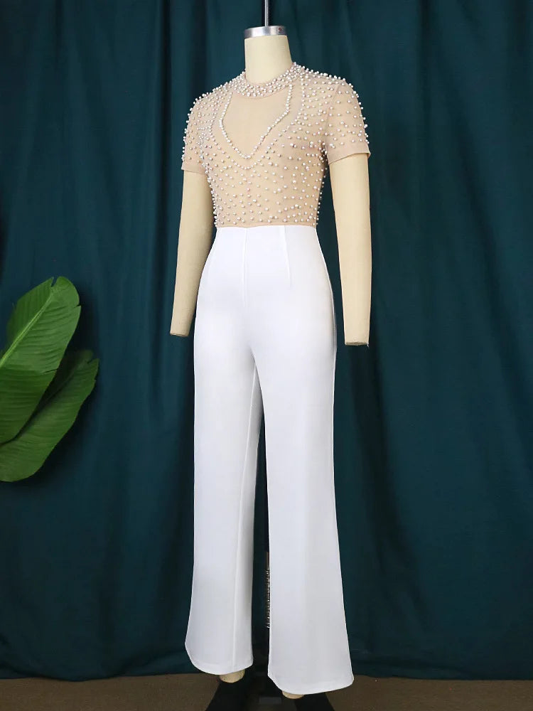 D3298 Latest Design Autumn Jumpsuit Women Elegant Solid Color Slash Neck Wide Leg Jumpsuit for Ladies