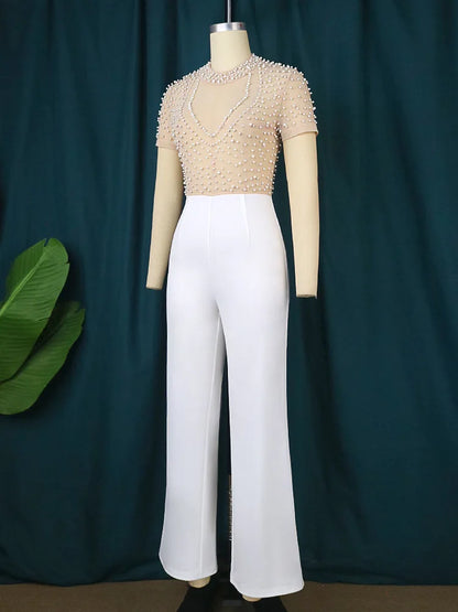 D3298 Latest Design Autumn Jumpsuit Women Elegant Solid Color Slash Neck Wide Leg Jumpsuit for Ladies