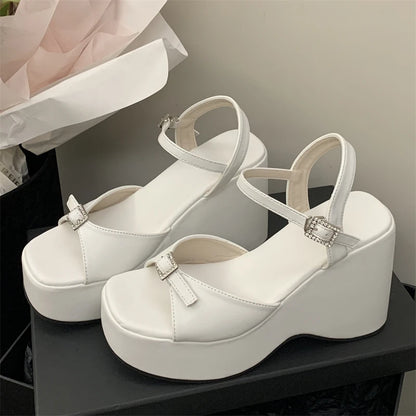 Sandales Femme à Bout Ouvert, Nouveaux Chaussures de Mariage d'Été pour Mariée, à la Mode, Bout Fermé, Bout Pointu Ouvert, Plateforme, Doublure en Maille, Printemps