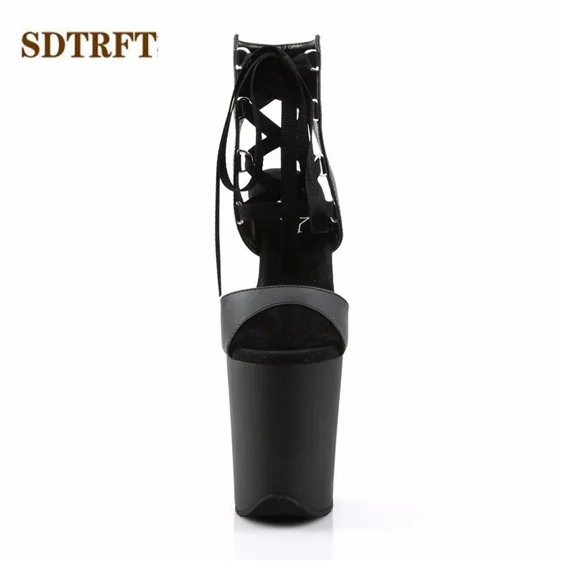 SDTRFT Tacchi a spillo 20 cm Tacchi sottili Stivaletti piattaforme trasparenti scarpe Donna Botas Mujer Décolleté da festa Sandali open toe estivi