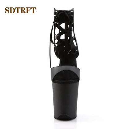 SDTRFT Tacchi a spillo 20 cm Tacchi sottili Stivaletti piattaforme trasparenti scarpe Donna Botas Mujer Décolleté da festa Sandali open toe estivi