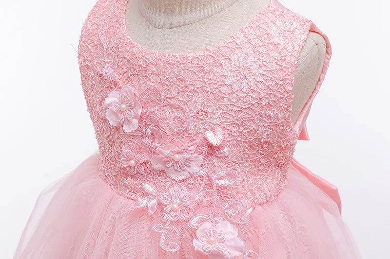 Abiti bianchi da battesimo per bambine, in pizzo, stile principessa, per il primo compleanno, feste di matrimonio, abito lungo con strascico, vestito per neonate, Vestidos