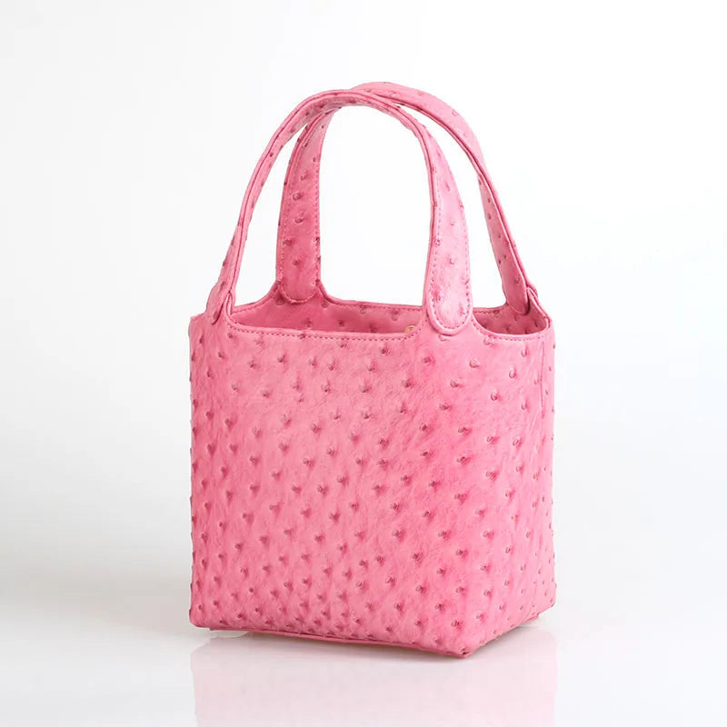 XMESSUN Borsa da donna retrò elegante con motivo struzzo da donna Moda retrò 2026 Nuova borsa con manico superiore per le vacanze estive al mare