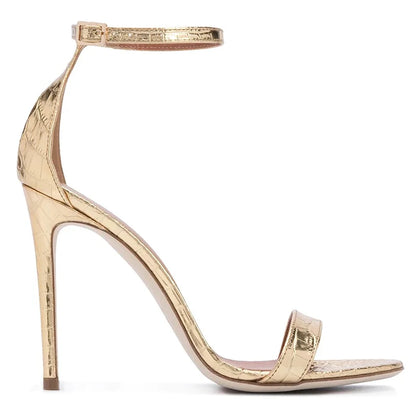 Plus Size Fashion Stiletto Heel Buckle Strap Women Sandals Elegant Open Toe High Heels for Ladies