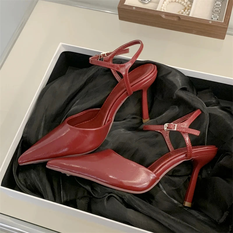 Sandales de bureau luxueuses et élégantes à talons hauts pointus de marque de créateur légitime