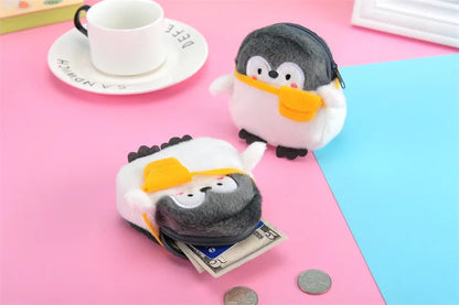Cartone animato animale ragazzi portamonete in peluche bambini portamonete con cerniera custodia portaoggetti simpatici animali portafogli donna mini borsa regalo per bambini