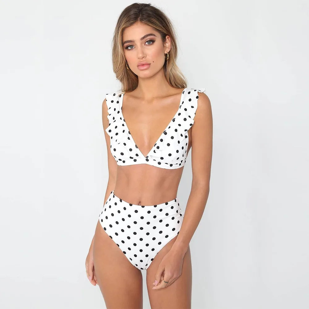 HD- HD2186 Recycled Fabric Swimwear Ladies Deep-v Sexy Two Piece Bikini Suit Women's Fashion Swimsuit Customized Swimwear