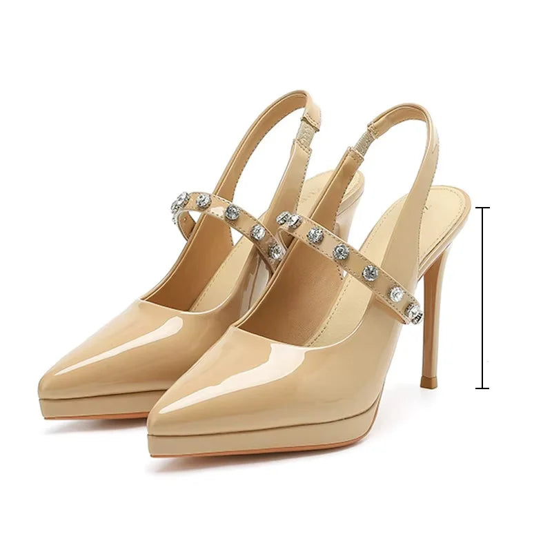 Chaussures à talons hauts pour femmes, escarpins à bout pointu, sandales élégantes à talon moyen pour dames