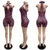 Summer Clothing Dot Printed Boutique Vendors Sexy Halter Collar Short Jumpsuit Custom logo Jumpsuit for Women
