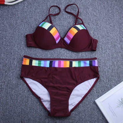 TW  Fashion Ladies Plus Size Bathing Suit XXXL Brazilian Bikini Two Piece Swimwear