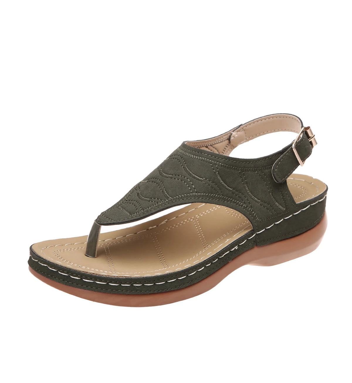 Women's Plus Size Summer Flat Sandals Roman Buckle Design Height Increasing Outdoor Stock Wholesale