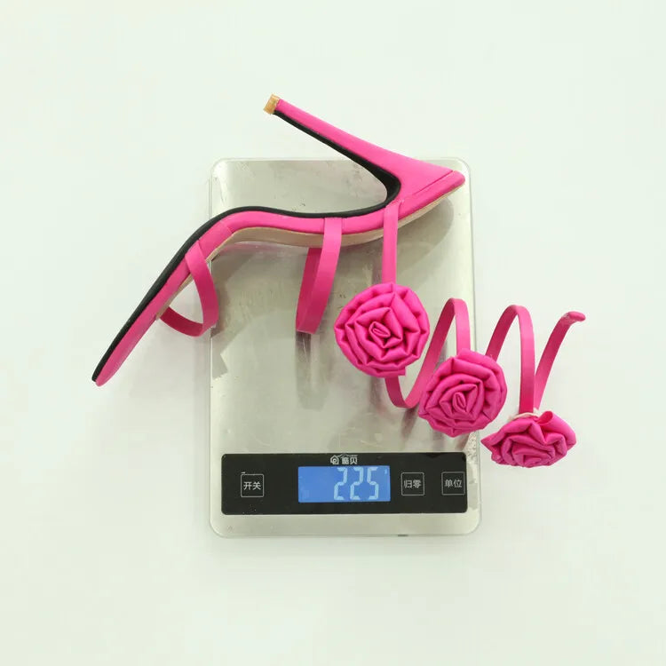 Chaussure Dame Wrap Around Straps Flower SummerTrendy Women Sandals 2024 Heels