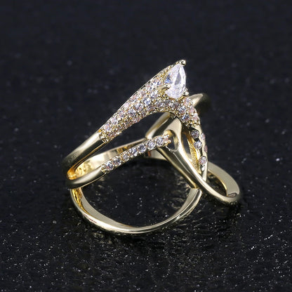CAOSHI Trendy Style Color oro linea vuota anello semplice regalo di anniversario di matrimonio per moglie gioielli nobili per donna all'ingrosso all'ingrosso