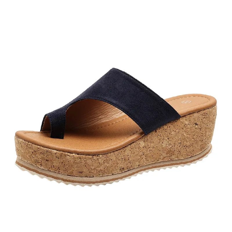 Sandales Compensées Léopard Grande Taille pour Femmes Nouvelles Pantoufles Mixtes à la Mode avec Fermeture à Enfiler Épaisse et Respirante