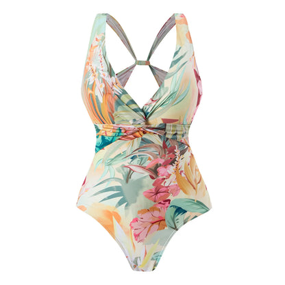 2023 Neues Design Bademode Strandmode Geraffter High Waist Bikini Set mit Überzug Schwimmanzüge Damen Bikinis & Strandmode
