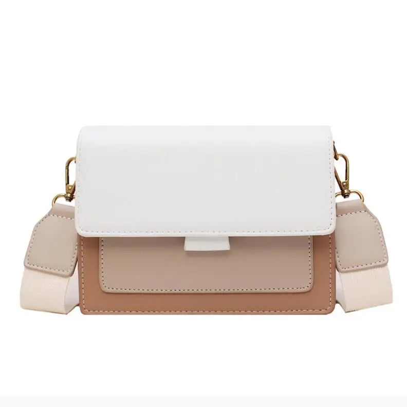 Borse a tracolla in pelle di colore a contrasto per donna Borsa da viaggio Borsa a tracolla semplice moda Borsa a tracolla piccola da donna