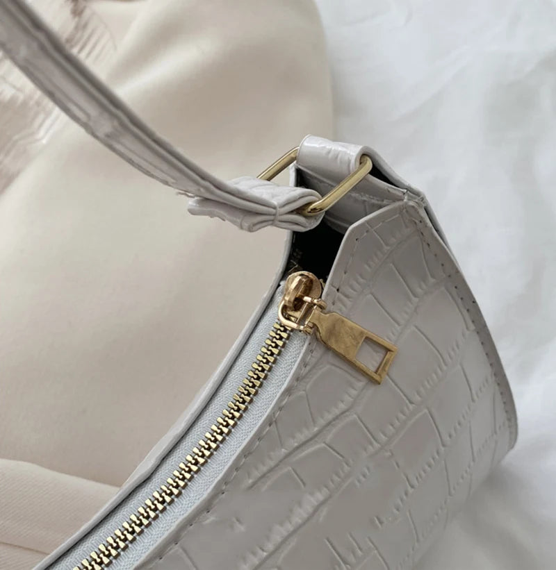 Borse in pelle PU moda per donna Borsa da ascella modello alligatore Borsa da donna piccola borsa a tracolla sotto le ascelle