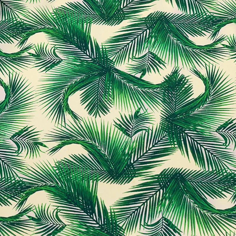 Fabric Supplier Quick Dry Blue Coconut Tree Sublimation Printing Nylon Spandex Fabric Beachwear Sexy Woman Swimwear Bikini Set