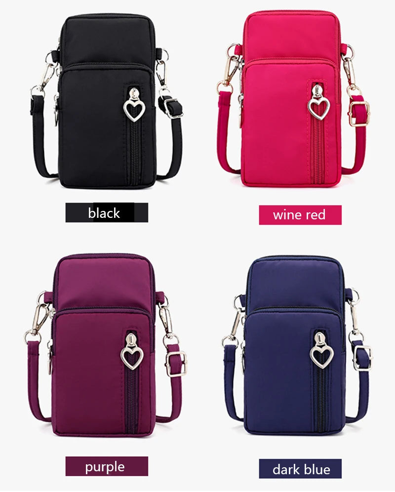 Borse a tracolla per donna Borsa piccola casual multifunzione in nylon impermeabile Custodia per cellulare Borsa a tracolla Borsa sportiva