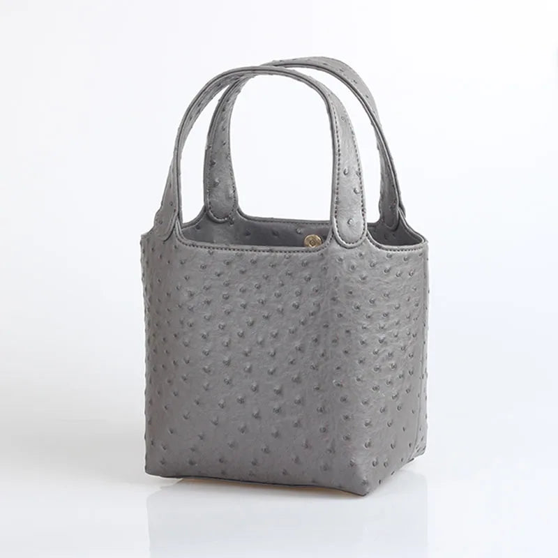 XMESSUN Borsa da donna retrò elegante con motivo struzzo da donna Moda retrò 2026 Nuova borsa con manico superiore per le vacanze estive al mare