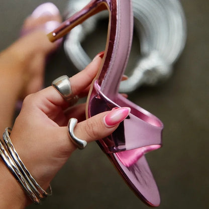 Mules à talons ouverts pour femmes Élégantes sandales à talons aiguilles à imprimé léopard pour l'été