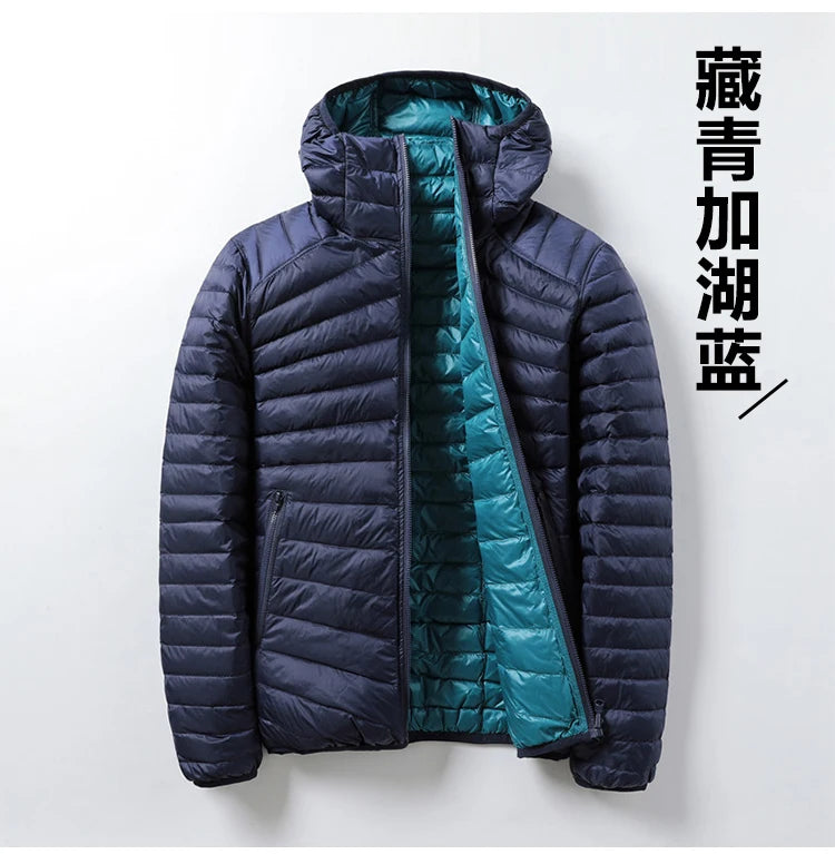 Piumino da donna bianco anatra 2021 nuovo piumino portatile con cappuccio Double face cappotto invernale da donna ultraleggero parka caldo
